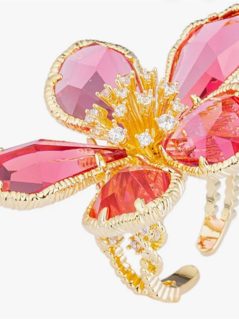 Goli flower blossom adjustable Eye Candy Los Angeles Statement ring